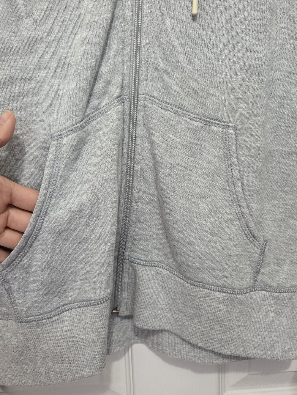 OFFLINE by Aerie Gray Full Zip Hoodie Terry Sweatshirt Sz XS Thumbhole Oversize - Picture 3 of 11